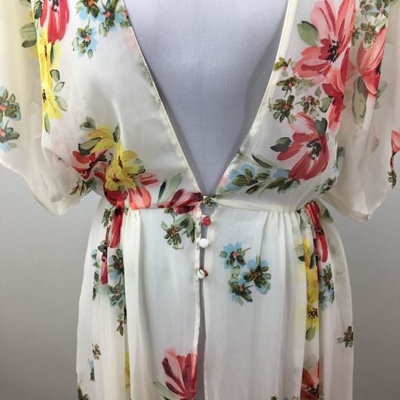 Zara Trafaluc Collection Sz S White floral duster - Picture 4 of 8